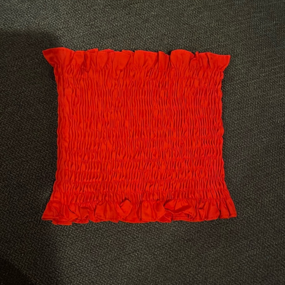 Red cropped tube top